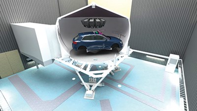 Composites lighten driving simulator dome